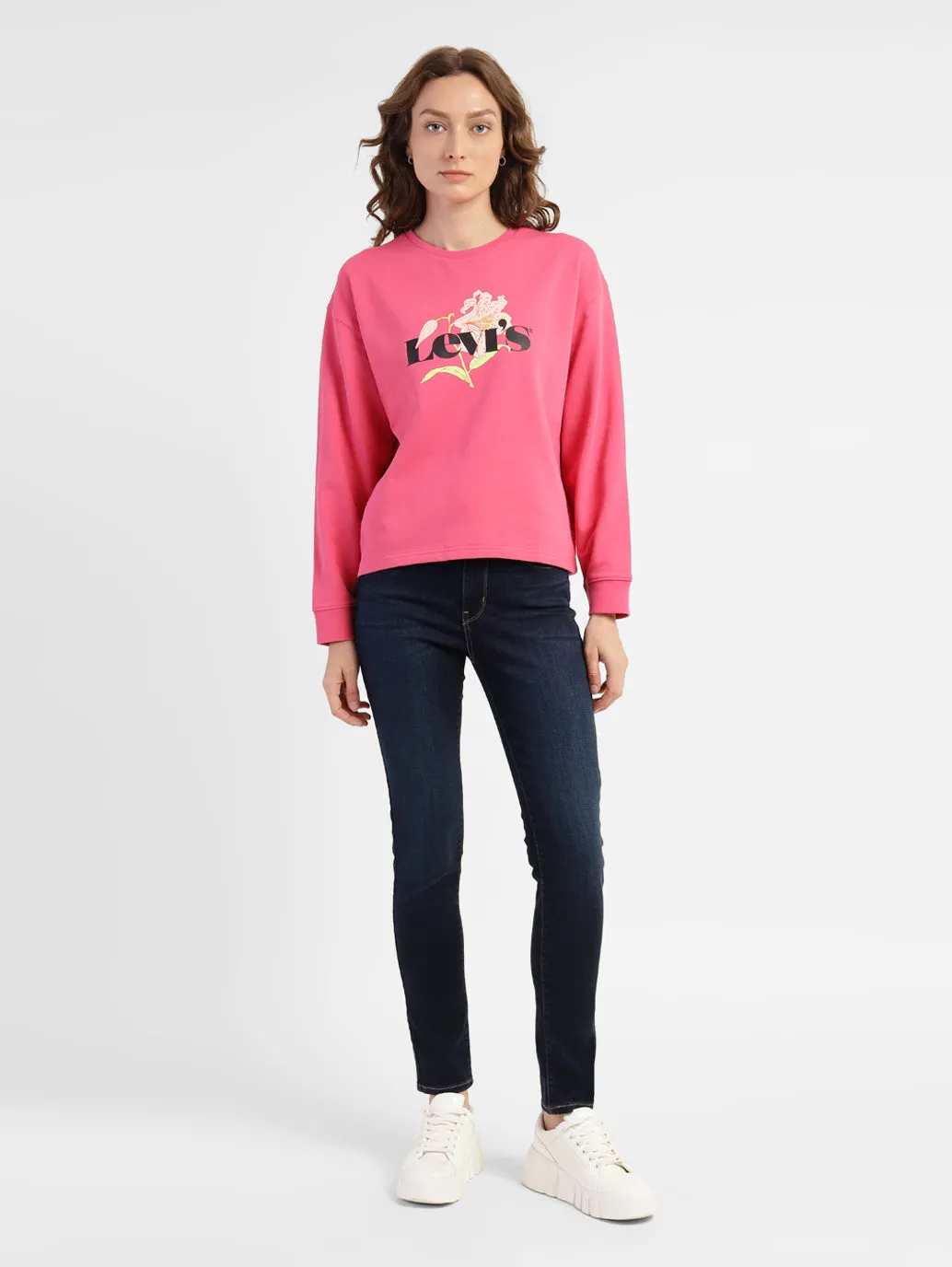 Women's 710 Blue Super Skinny Fit Mid Rise Jeans