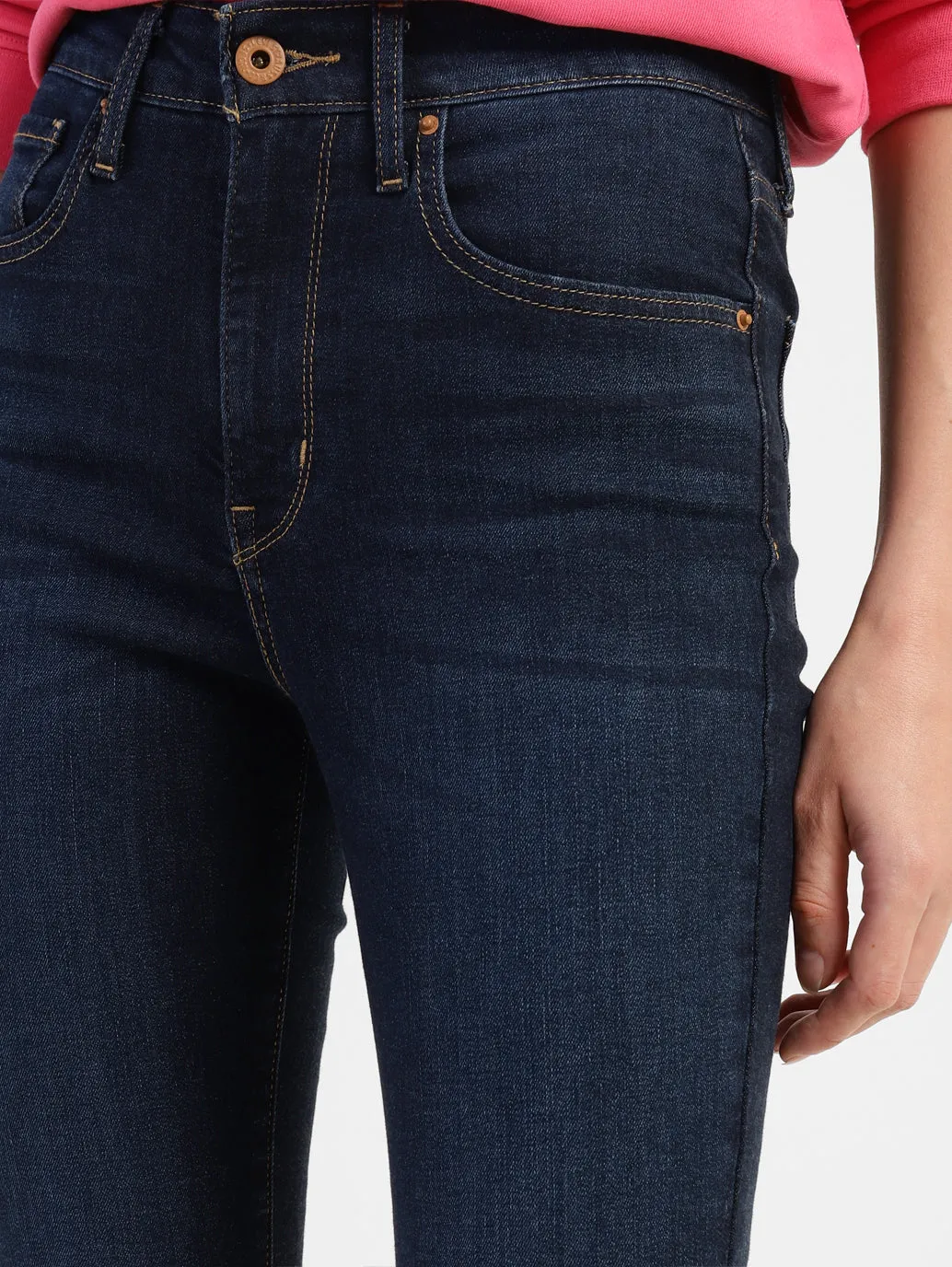 Women's 710 Blue Super Skinny Fit Mid Rise Jeans