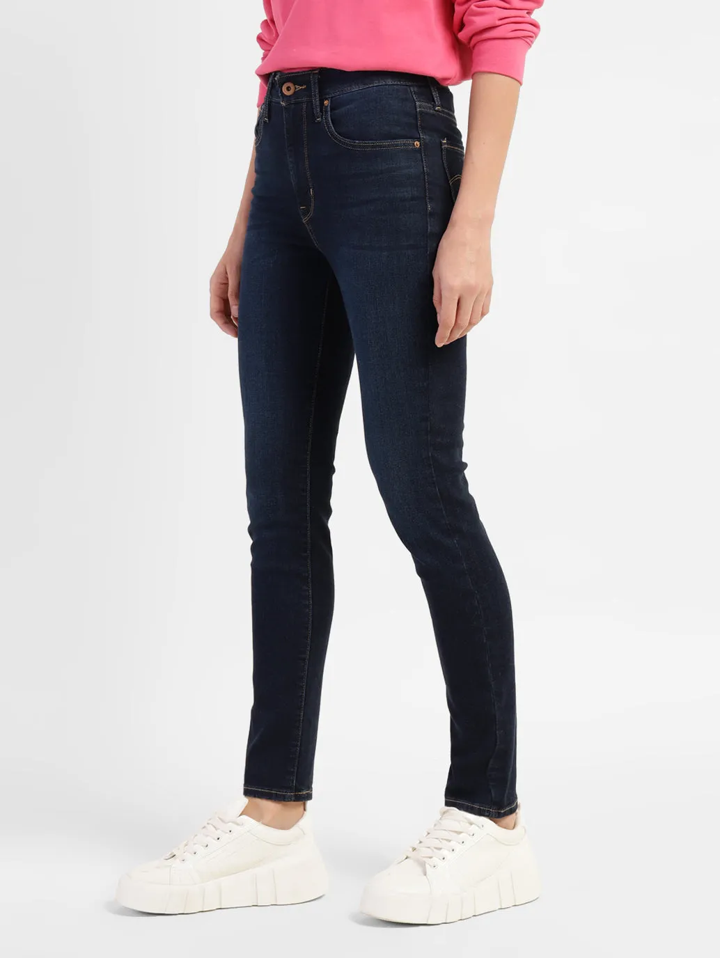 Women's 710 Blue Super Skinny Fit Mid Rise Jeans