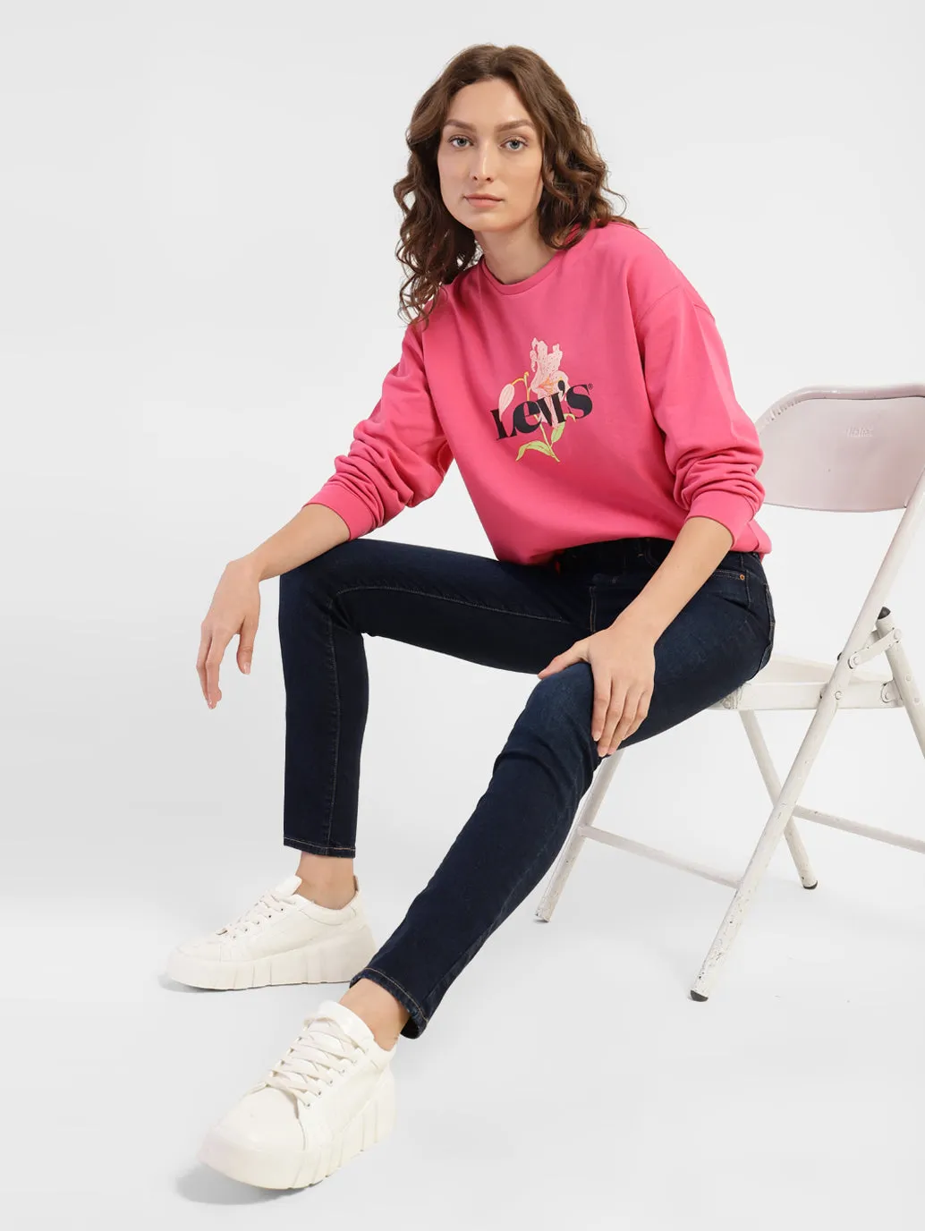 Women's 710 Blue Super Skinny Fit Mid Rise Jeans