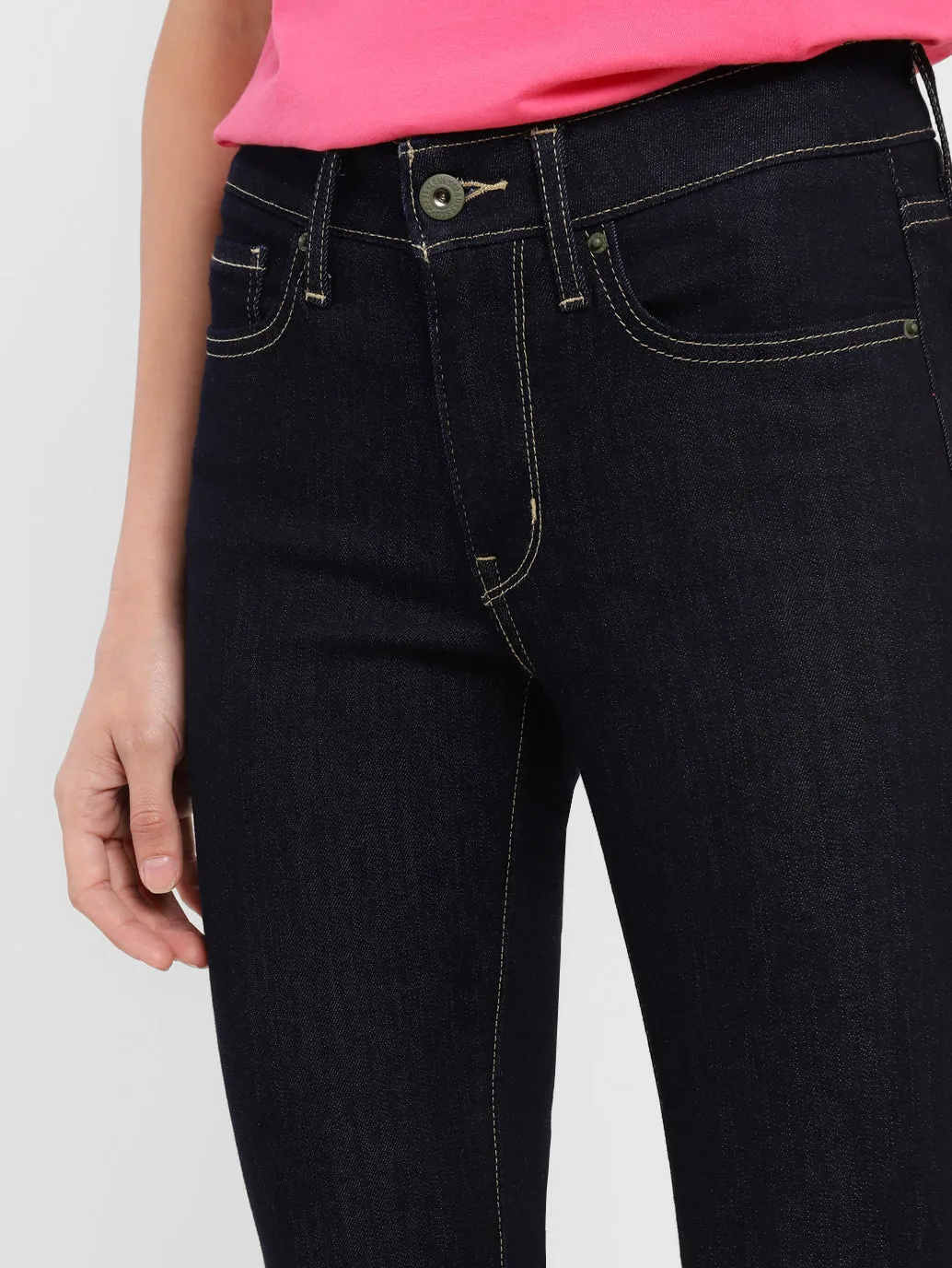 Women's 715 Navy Blue Bootcut Fit Mid Rise Jeans