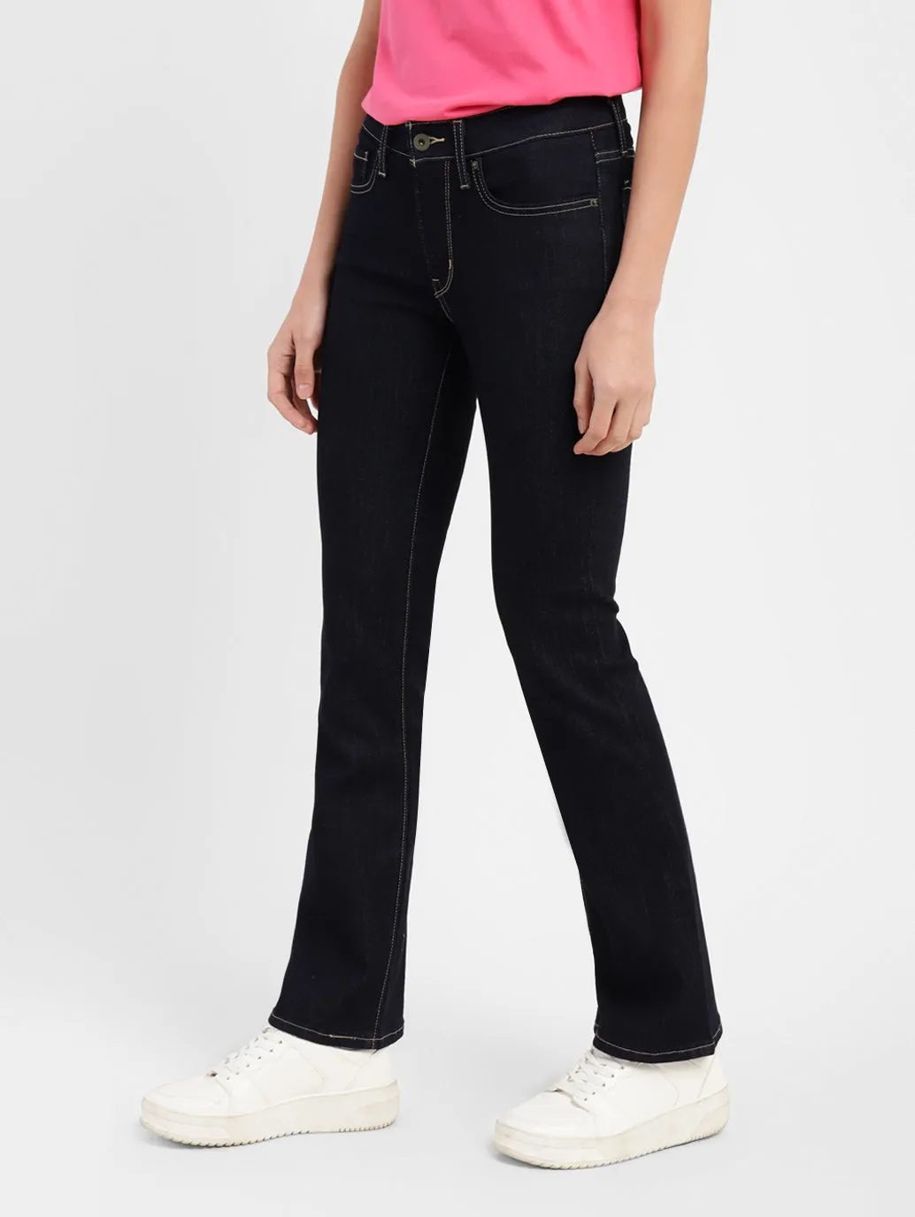 Women's 715 Navy Blue Bootcut Fit Mid Rise Jeans