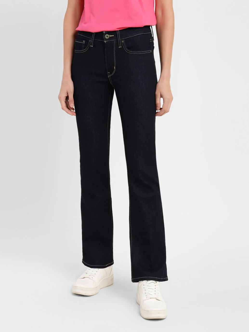 Women's 715 Navy Blue Bootcut Fit Mid Rise Jeans