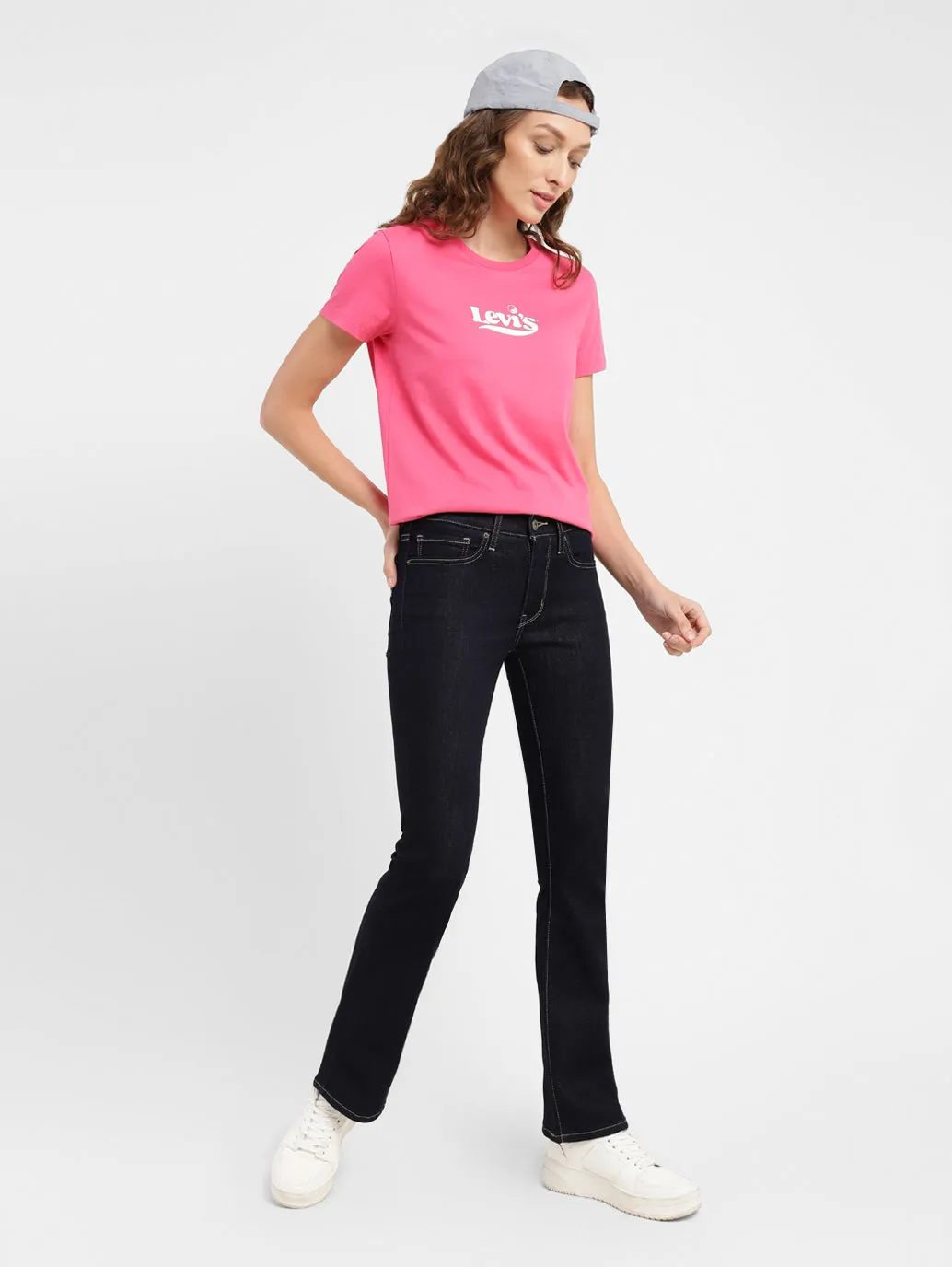 Women's 715 Navy Blue Bootcut Fit Mid Rise Jeans