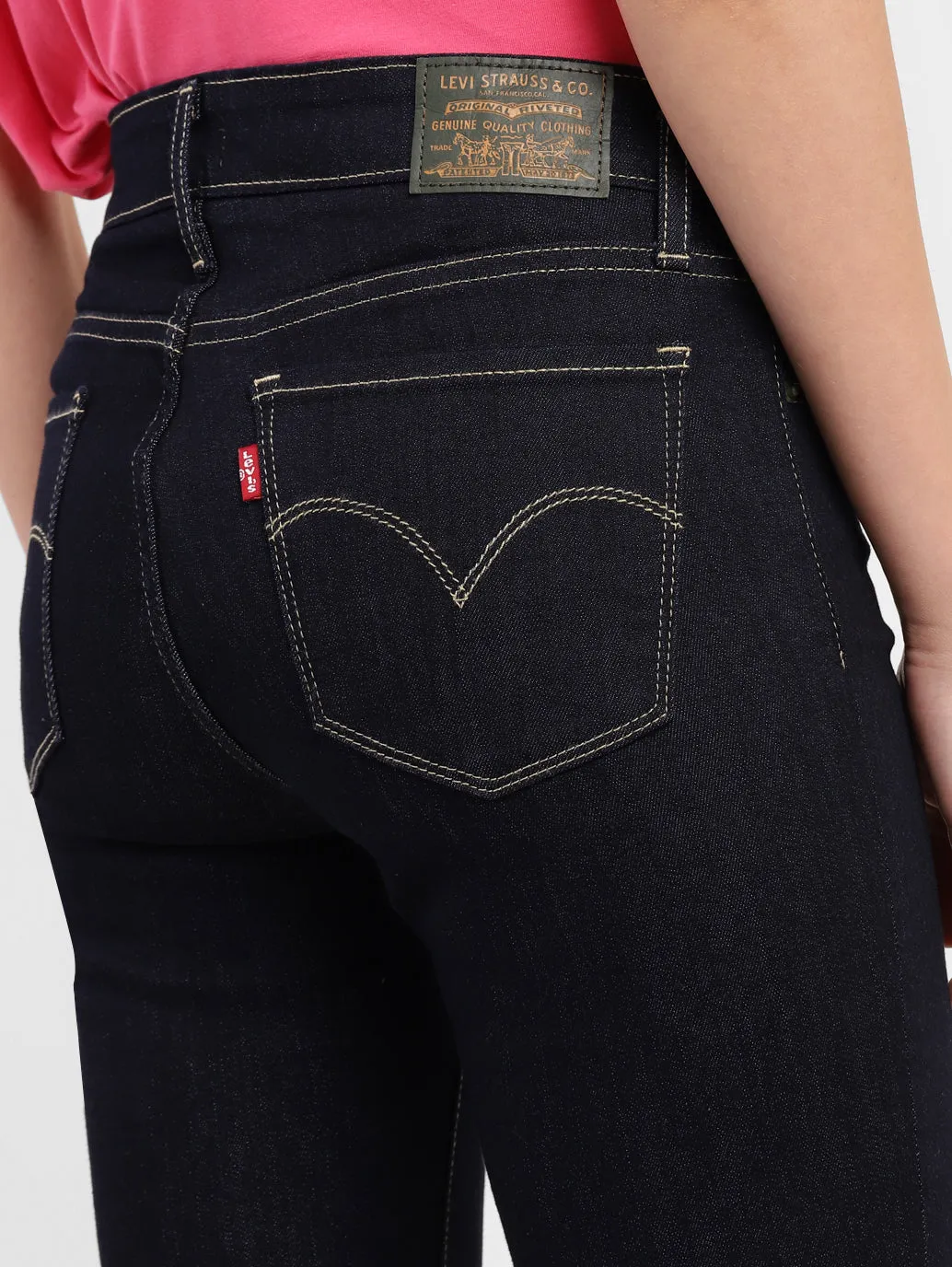 Women's 715 Navy Blue Bootcut Fit Mid Rise Jeans
