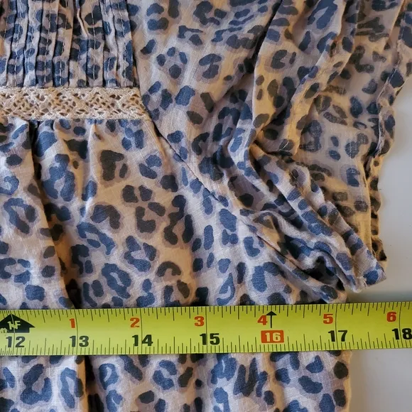 Womens Anthropologie Georgina Leopard Print Tiered Babydoll Dress Size XS