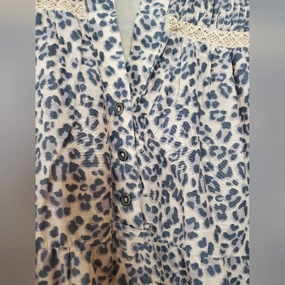 Womens Anthropologie Georgina Leopard Print Tiered Babydoll Dress Size XS