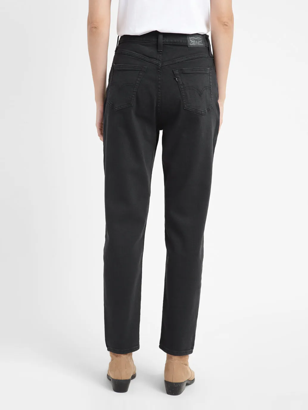 Women's Black Tapered Fit High Rise Jeans