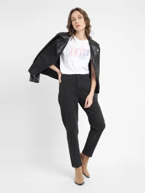 Women's Black Tapered Fit High Rise Jeans