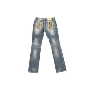 WOMENS MISS ME SIGNATURE STRAIGHT CROSS POCKET BLUE DENIM JEANS Sz 30x33.5