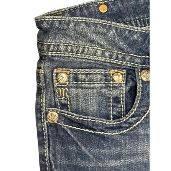 WOMENS MISS ME SIGNATURE STRAIGHT CROSS POCKET BLUE DENIM JEANS Sz 30x33.5