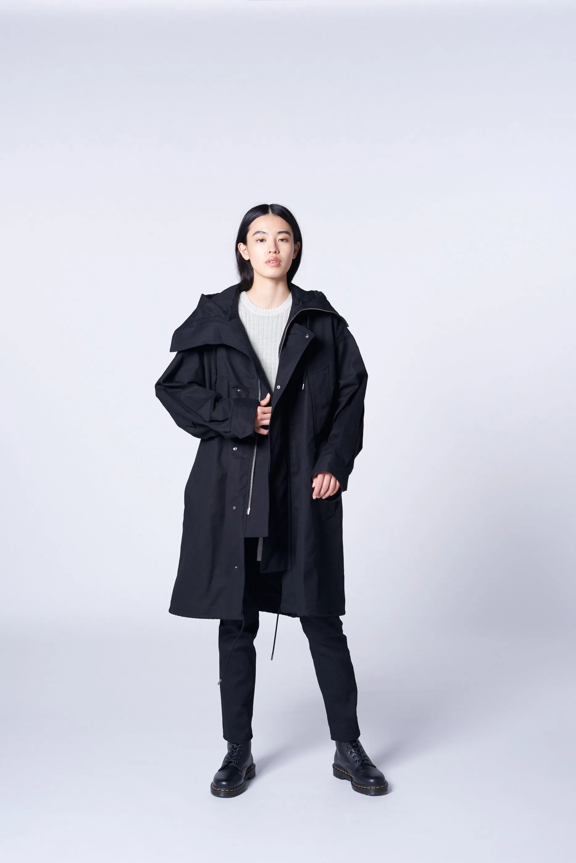 WOOL CREW NECK RIB KNIT