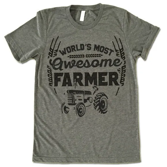 World's Most Awesome Farmer T Shirt
