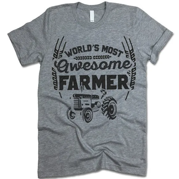 World's Most Awesome Farmer T Shirt