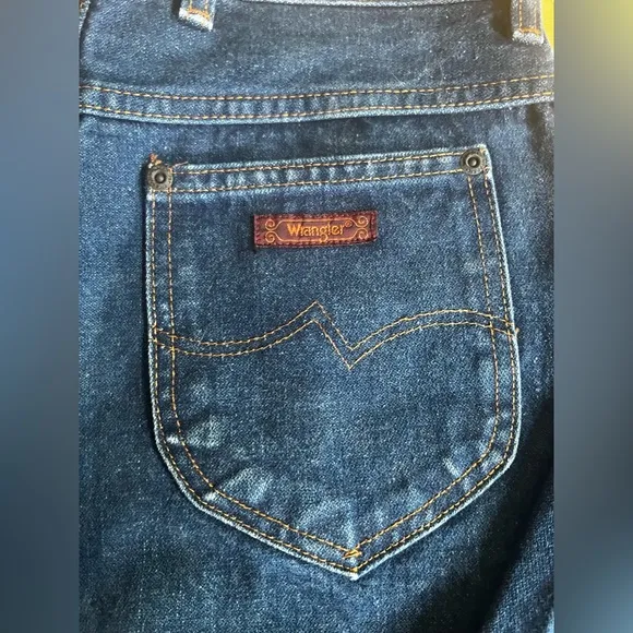 Wrangler Vintage 80s Dark Denim Horse Embroidery Jeans Junior Fit ‎ E36