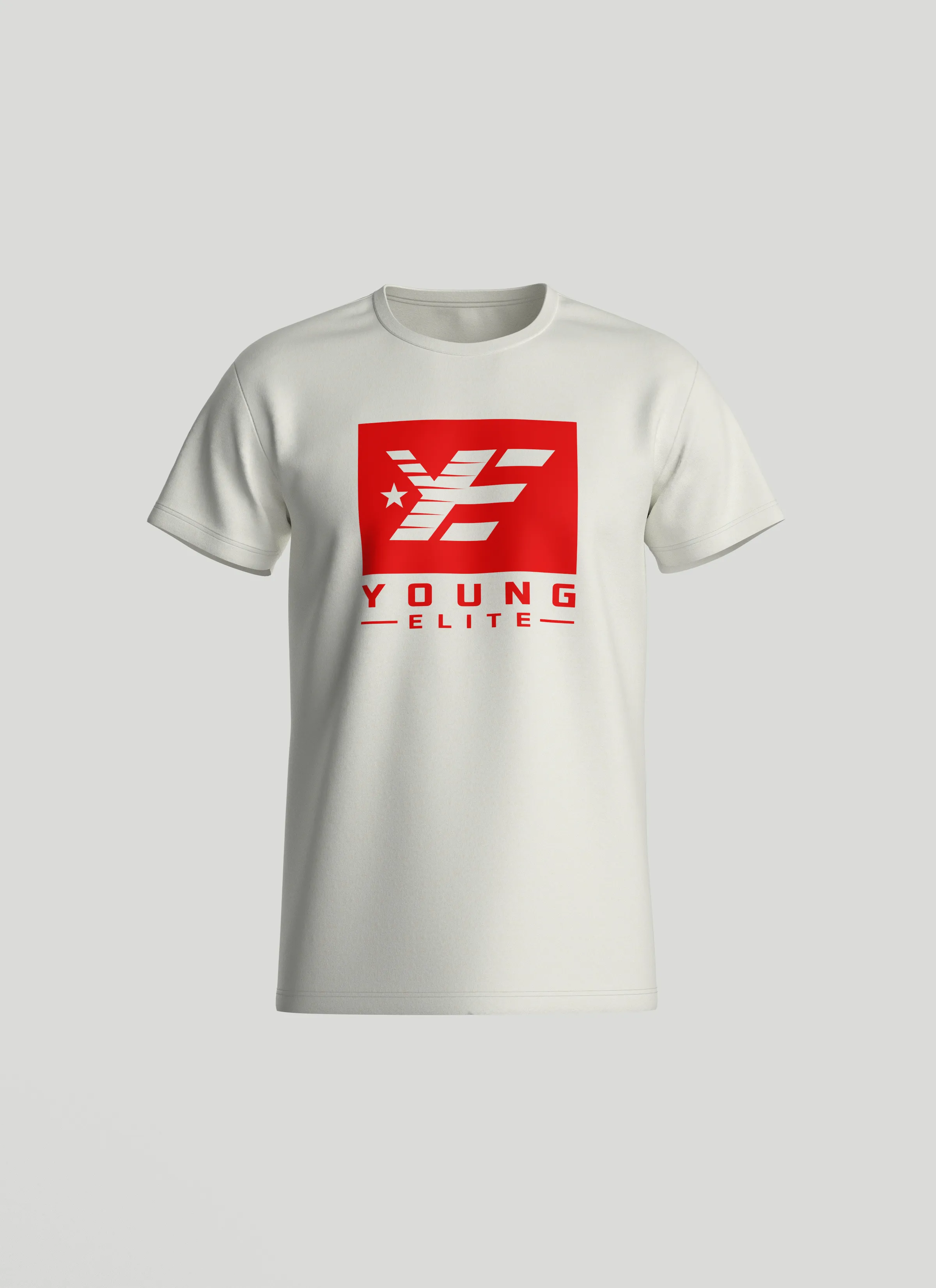 Young-Elite White & Red Female Short sleeve T-shirt