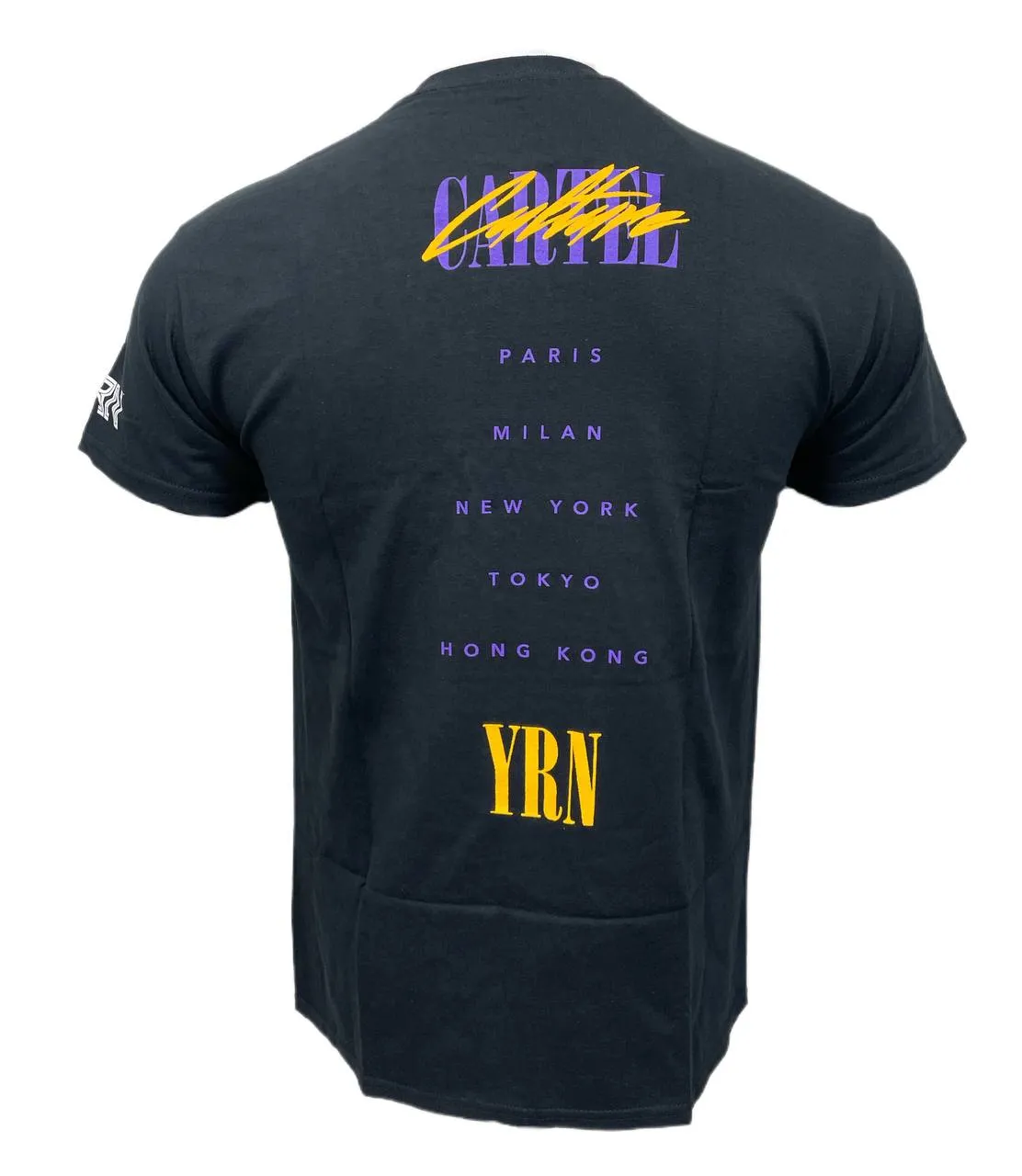 YRN Men's Black Cotton Printed Short Sleeve T-Shirt Size M NWT