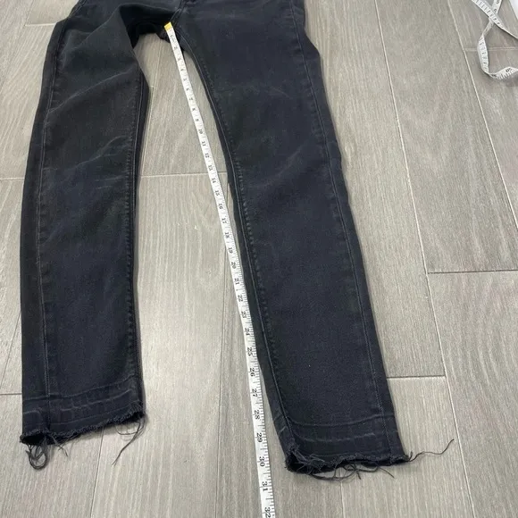 Zadig &amp; Voltaire Paris Eva Zip Jeans Raw Released Hem Slim Skinny Black 27