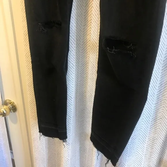 Zara split knee black jeans