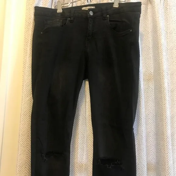 Zara split knee black jeans