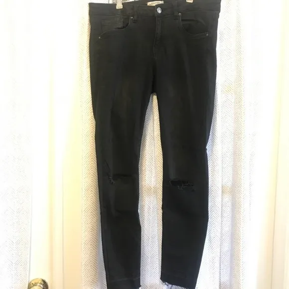 Zara split knee black jeans