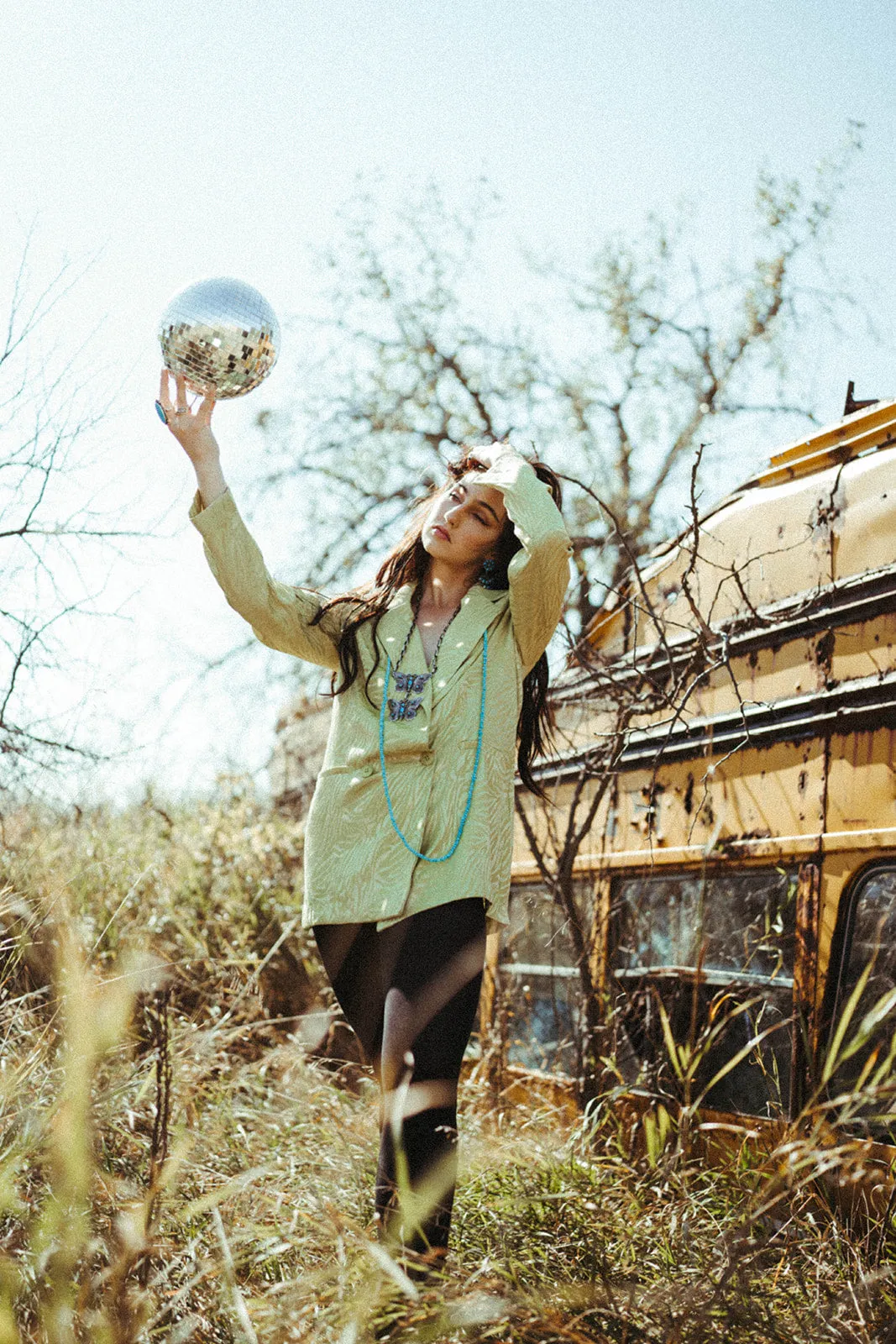 Zebra Print Blazer - Green