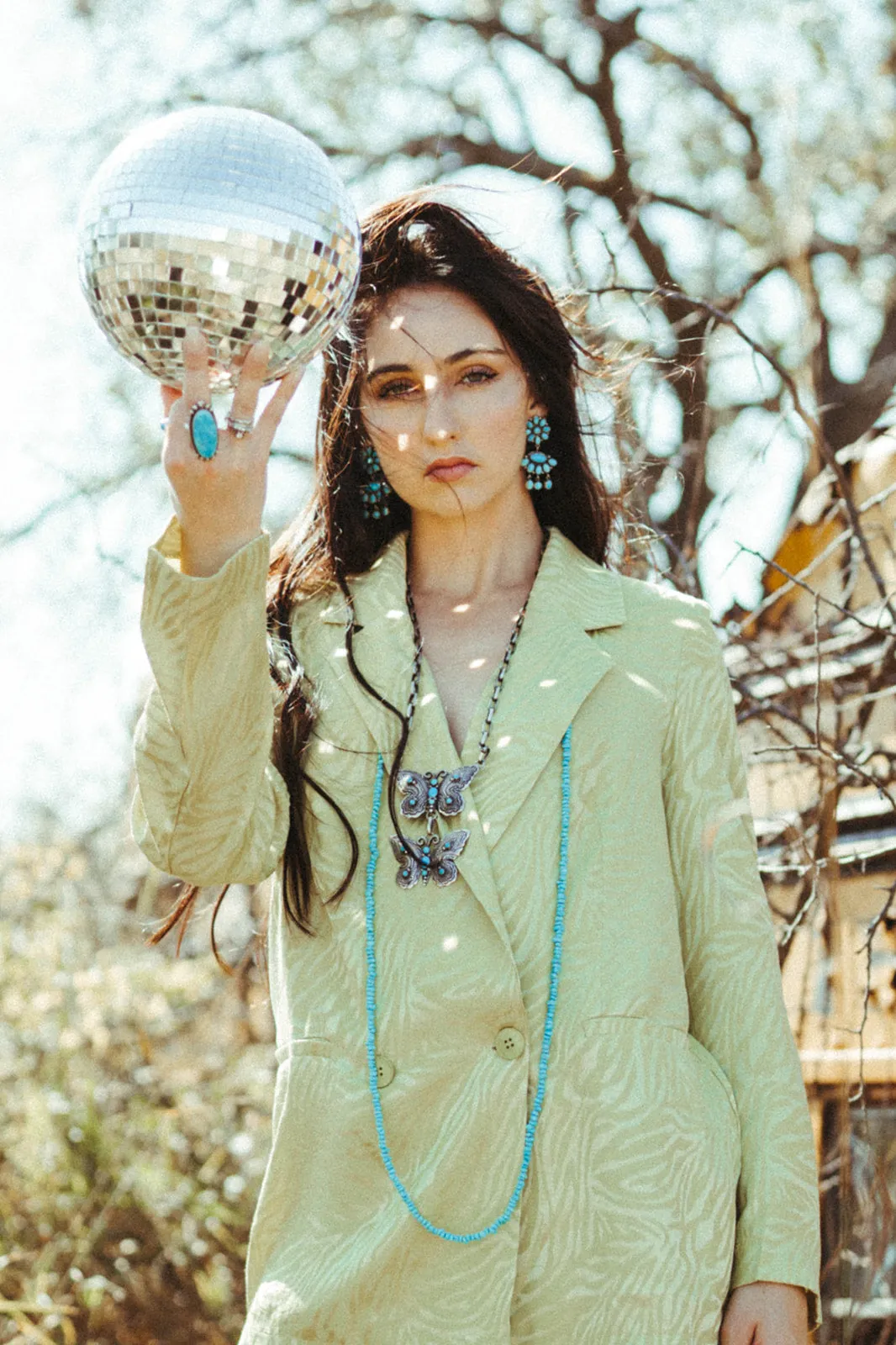 Zebra Print Blazer - Green