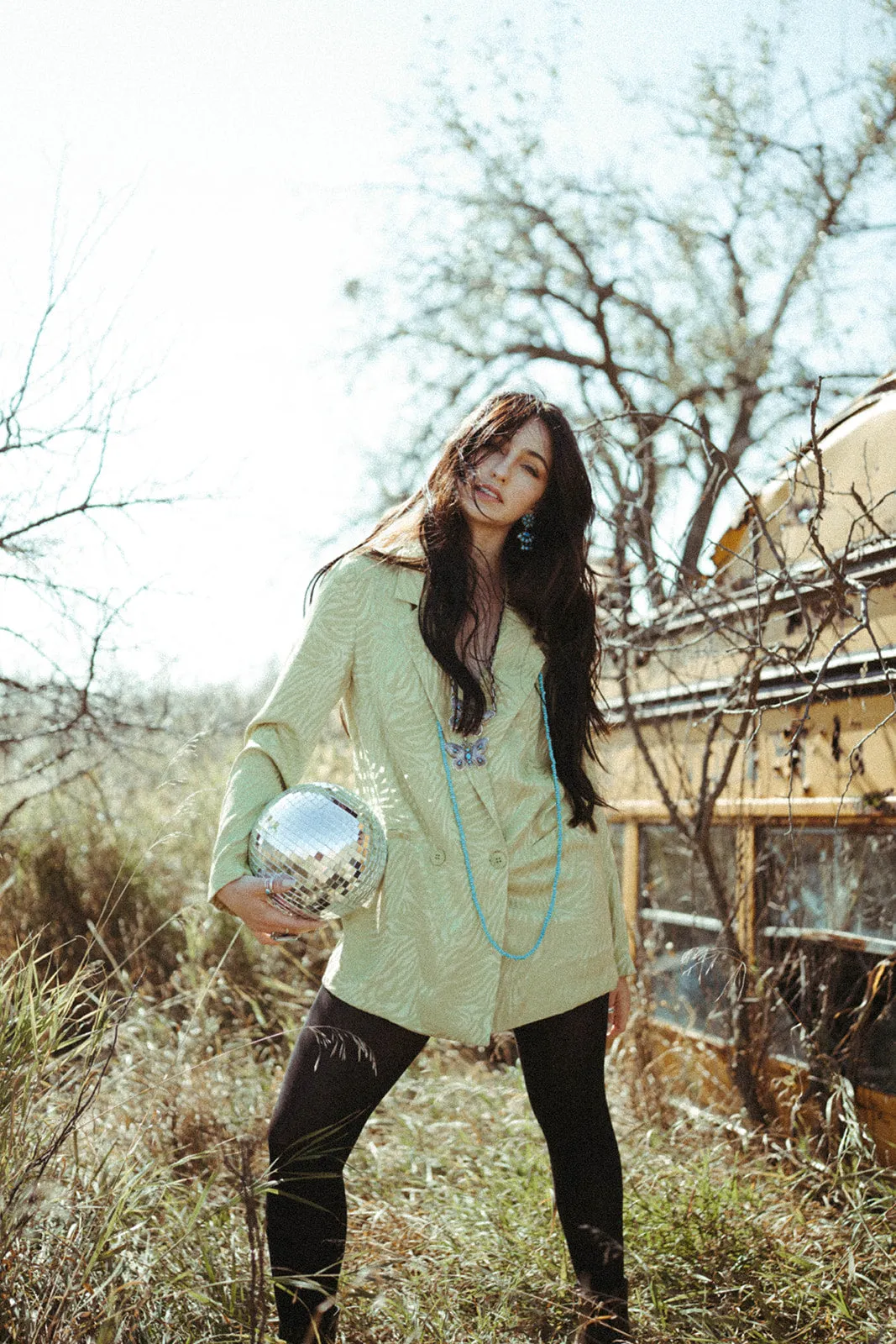 Zebra Print Blazer - Green