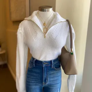 Zip UP Crop Sweater